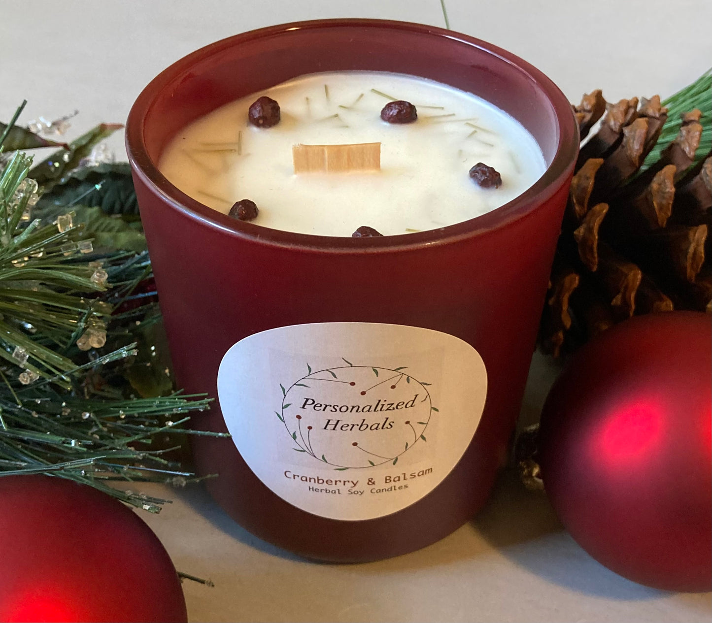 Cranberry & Balsam Herbal Soy Candle